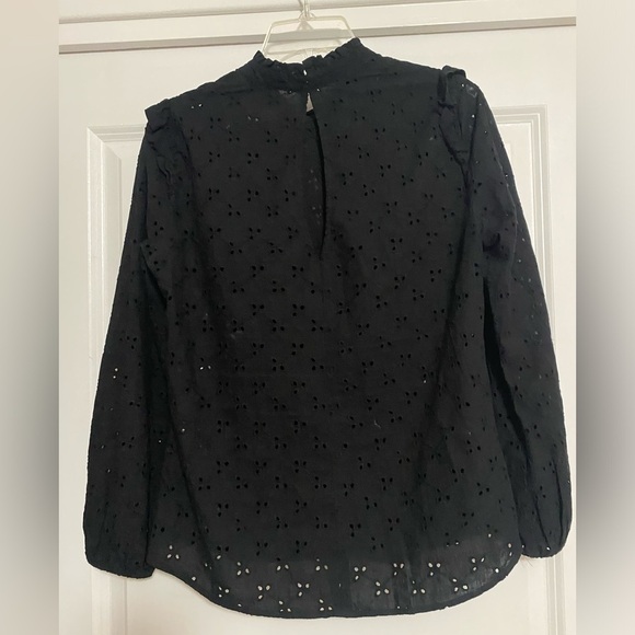 Reformation Black Eyelet Blouse - Picture 2 of 4